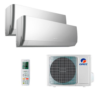 Мульти сплит-система на 2 комнаты Gree GWH09AGCXB-K6DNA4F/I (silver) x 2 / GWHD(18)NK6OO (LCLH)