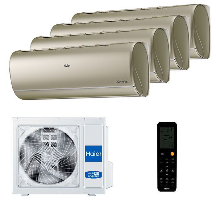 haier-jade-gold-multi-4-room Мульти сплит-система на 4 комнаты Haier AS25S2SJ3FA-G x 4 / 4U75S2SR5FA — изображение 1