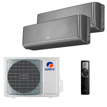 Мульти сплит-система на 2 комнаты Gree GWH09AVCXB-K6DNA1B/I (black) x 2 / GWHD(14)NK6OO (LCLH)