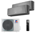 Мульти сплит-система на 2 комнаты Gree GWH09AVCXB-K6DNA1B/I (black) x 2 / GWHD(18)NK6OO (LCLH)