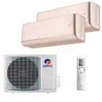 Мульти сплит-система на 2 комнаты Gree GWH09AVCXB-K6DNA1B/I (champagne) x 2 / GWHD(18)NK6OO (LCLH)