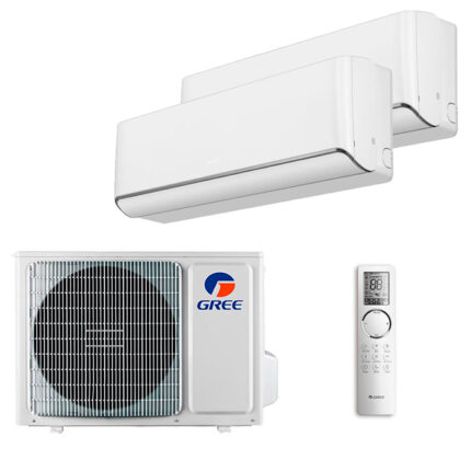 Мульти сплит-система на 2 комнаты Gree GWH09AVCXB-K6DNA1B/I (white) x 2 / GWHD(18)NK6OO (LCLH)