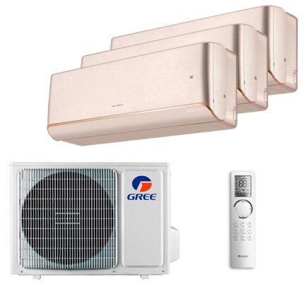 Мульти сплит-система на 3 комнаты Gree GWH09AVCXB-K6DNA1B/I (champagne) x 3 / GWHD(21)NK6OO (LCLH)